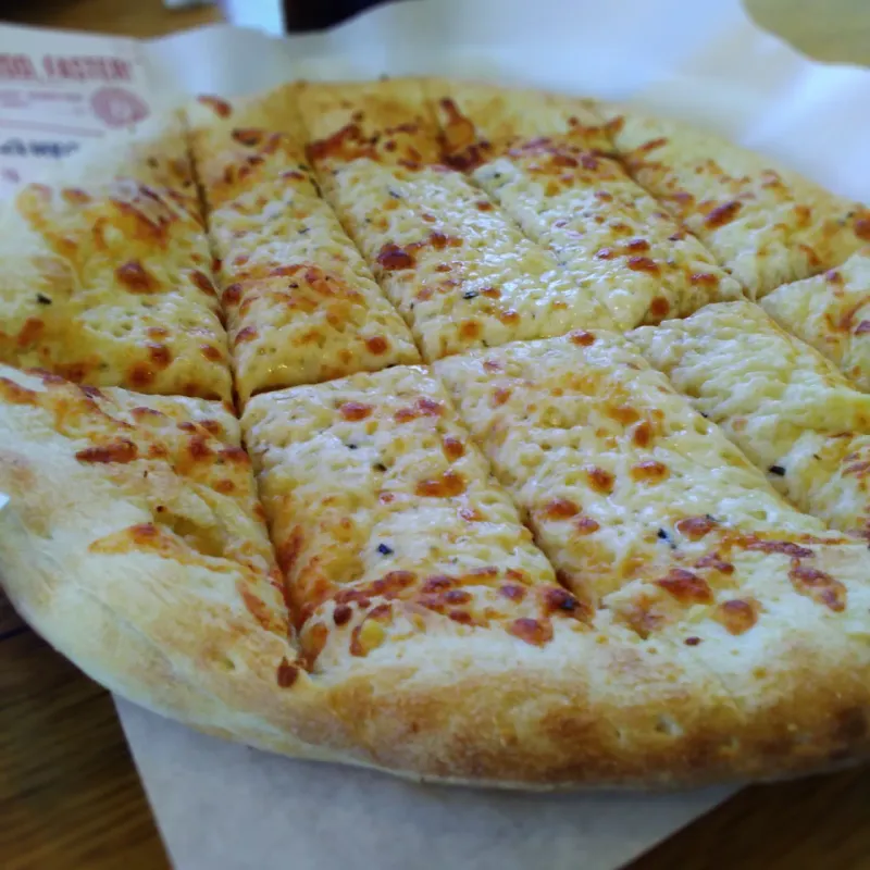 Photo of cheese breadsticks.